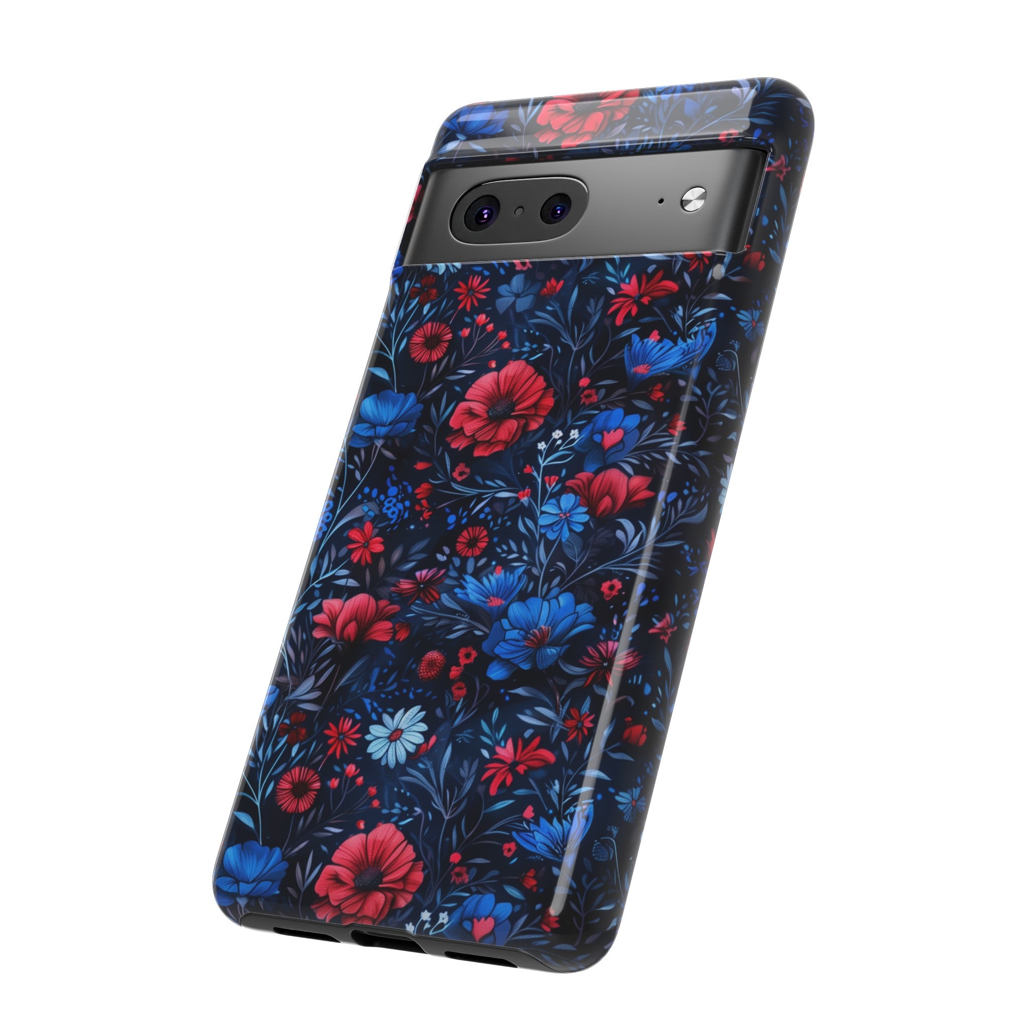 Blue Red Flower Garden Tough Case