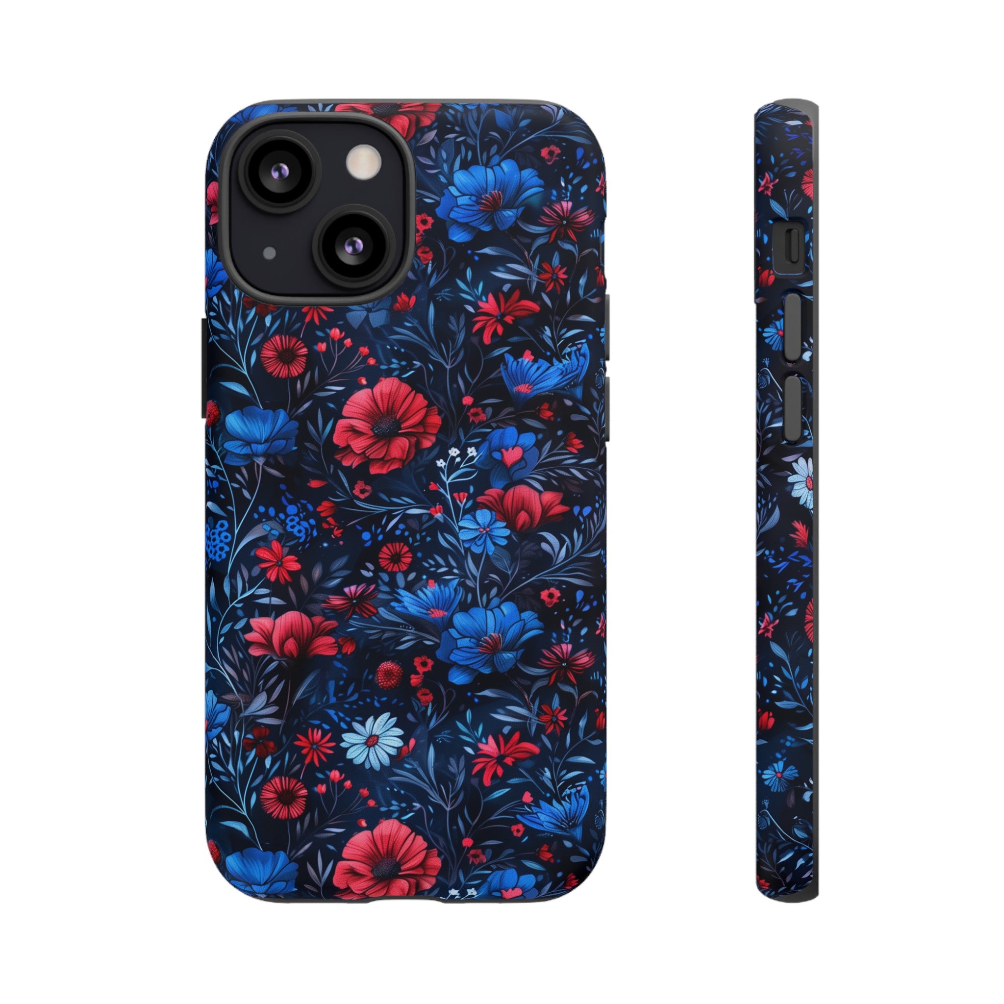 Blue Red Flower Garden Tough Case