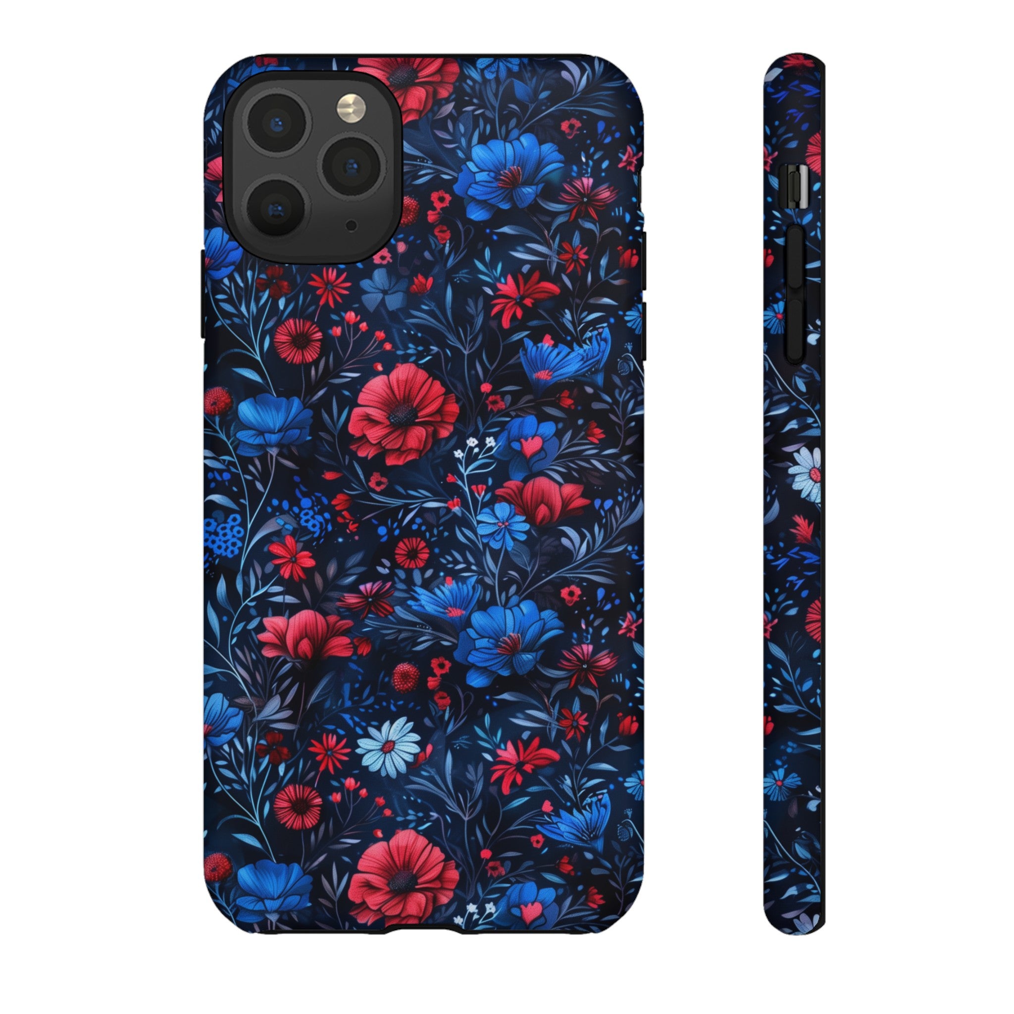 Blue Red Flower Garden Tough Case