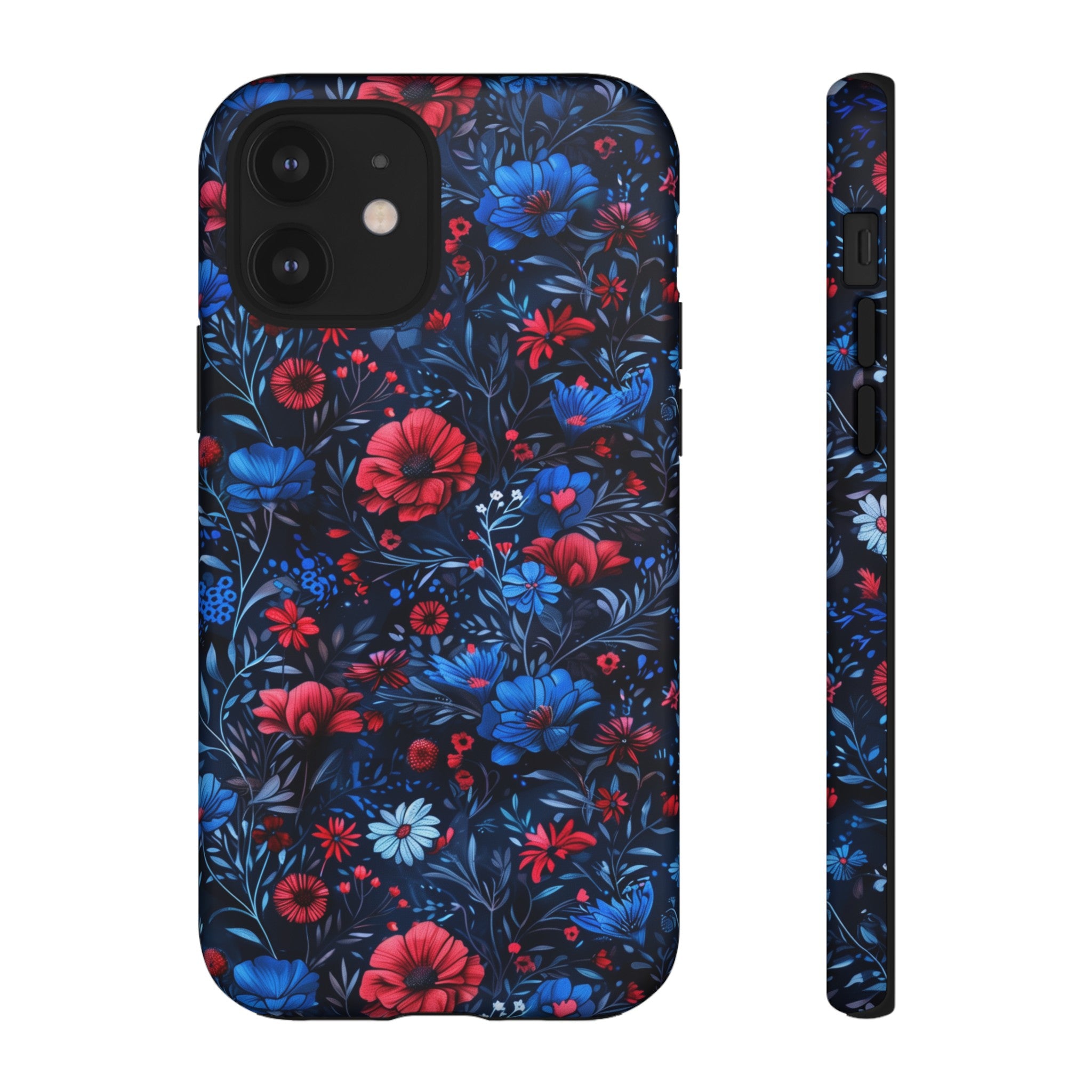 Blue Red Flower Garden Tough Case