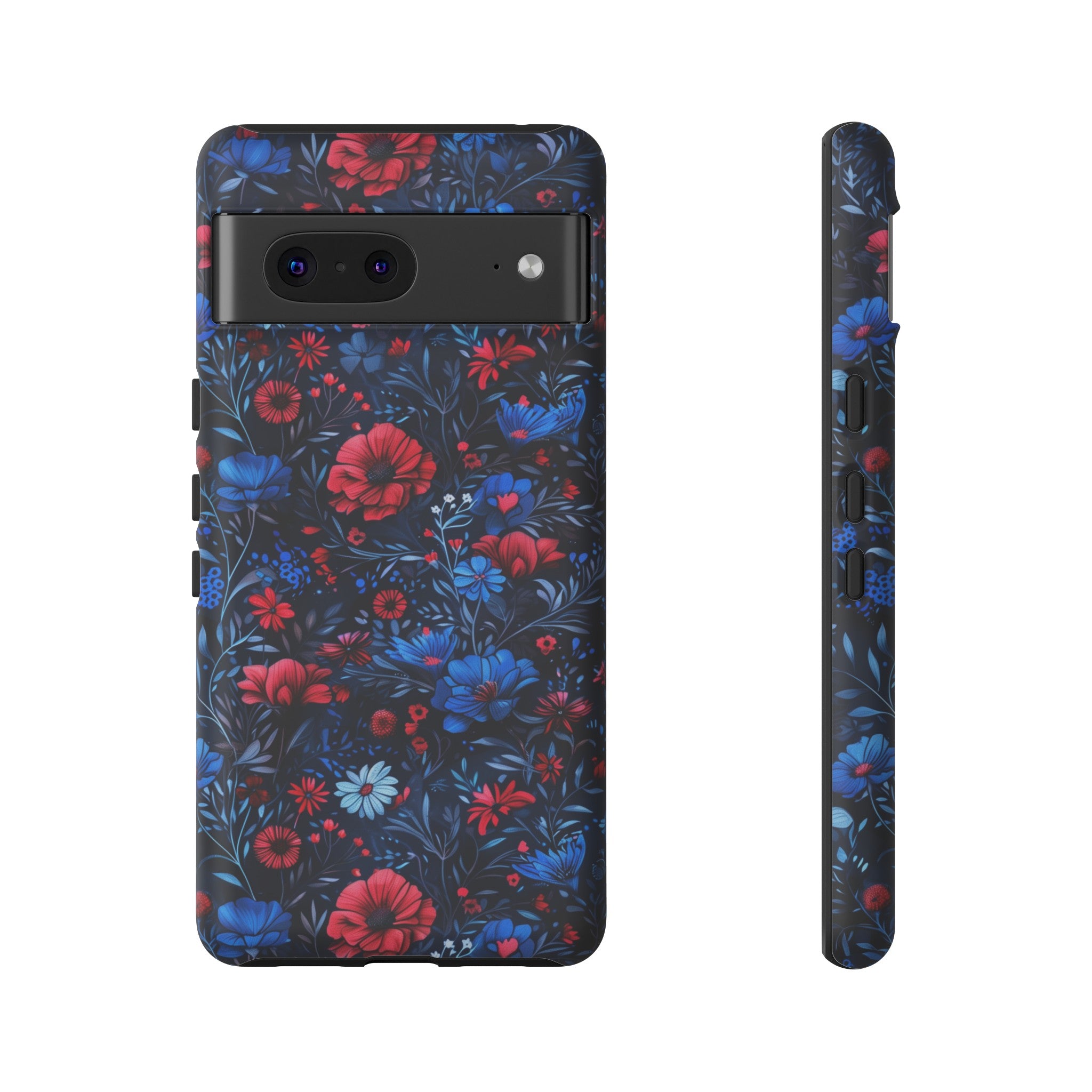 Blue Red Flower Garden Tough Case