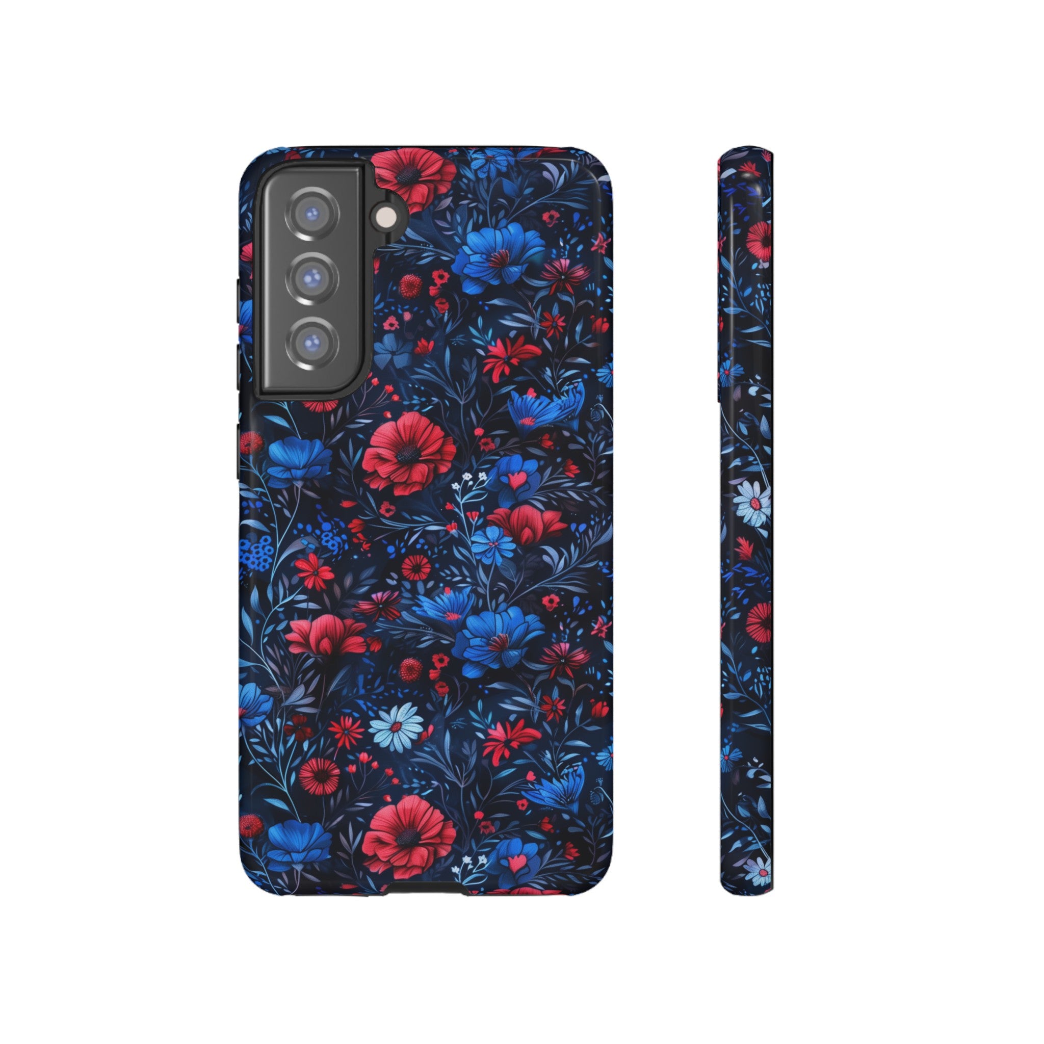 Blue Red Flower Garden Tough Case