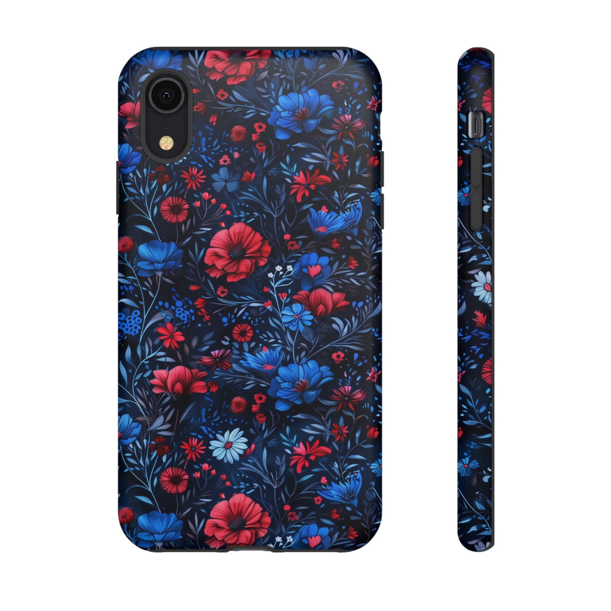 Blue Red Flower Garden Tough Case