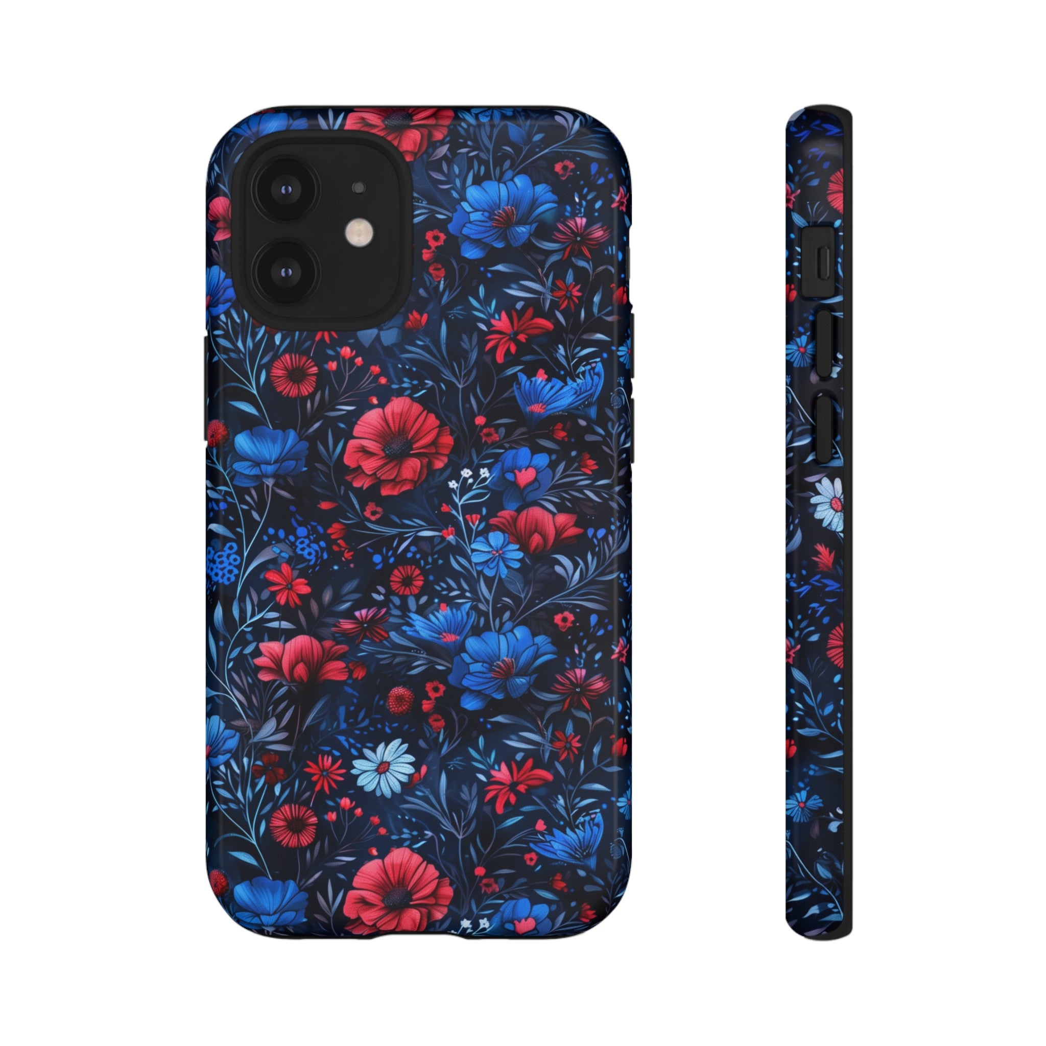 Blue Red Flower Garden Tough Case