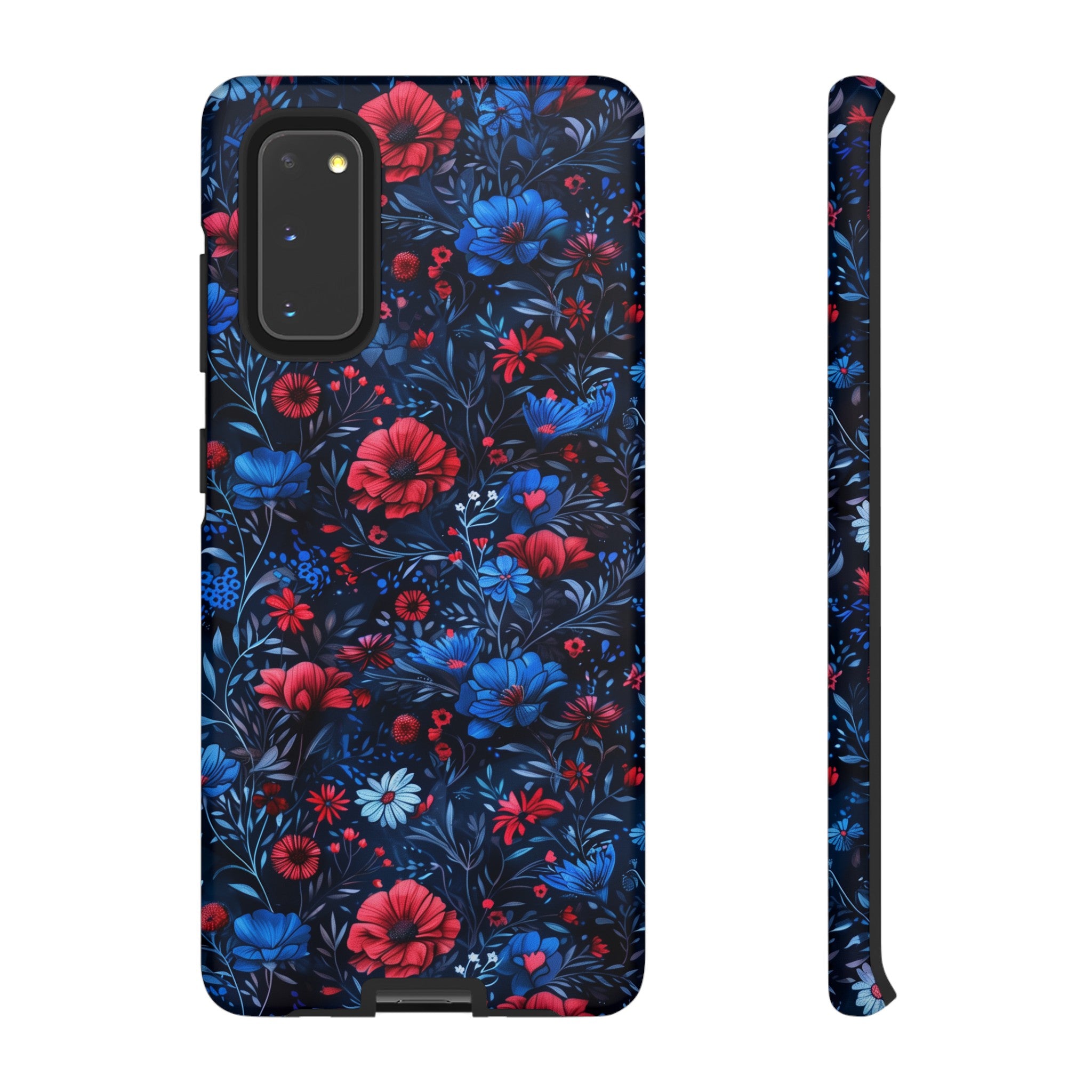 Blue Red Flower Garden Tough Case