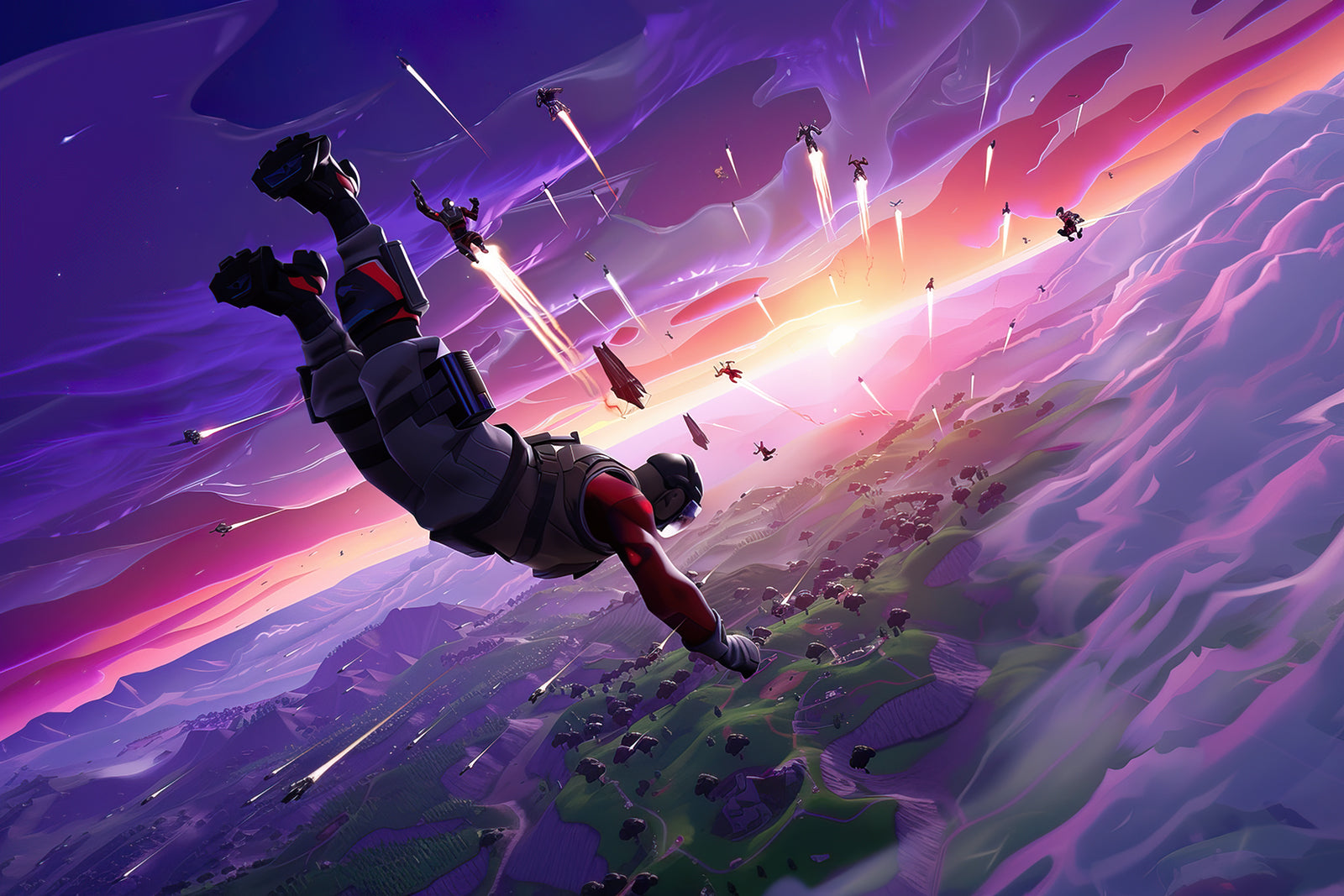 Fortnite Sunset Jump Poster