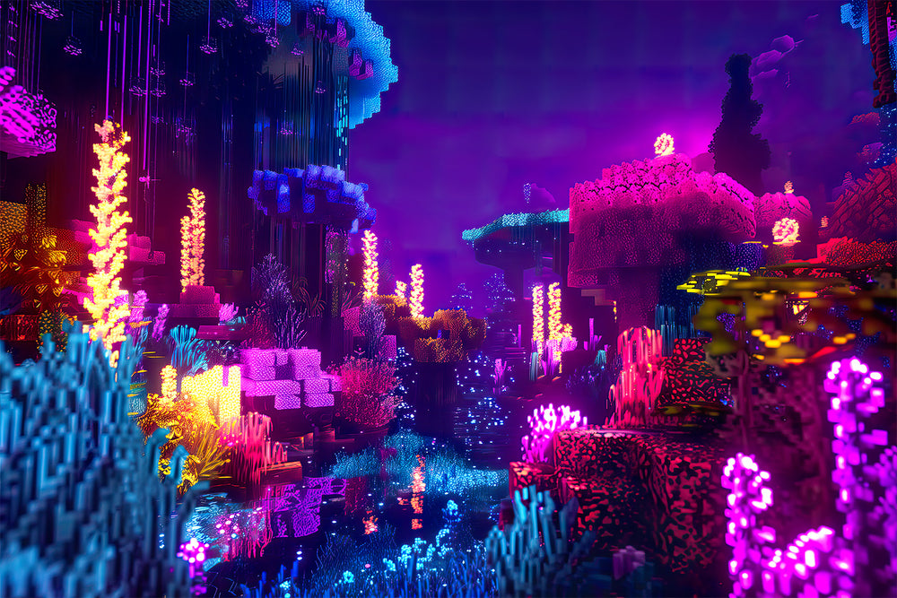 Minecraft Fluorescence Realm Poster